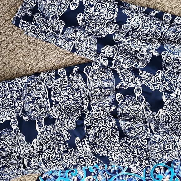 2 Southwinds Blue Coastal Patterned Leggings, Womens Medium - Picture 3 of 6